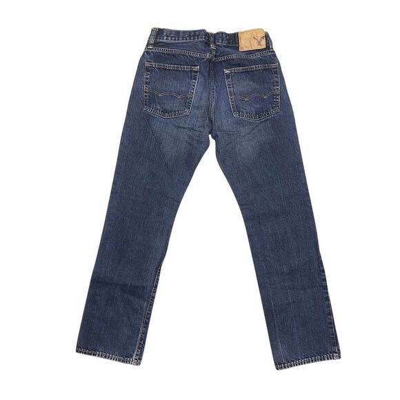 American Eagle Outfitters Blue Slim Straight Jeans Size 30/32 Dark Wash Denim - Picture 3 of 10